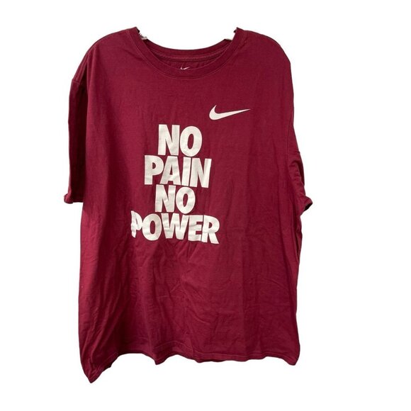 Nike No Pain No Power Short Sleeve T-shirt Men’s Size XXL Wine - Picture 1 of 3